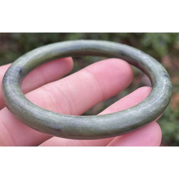 Jade Bangle Vintage Bracelet Estate 7” Natural - 173 carats - Picture 5 of 10